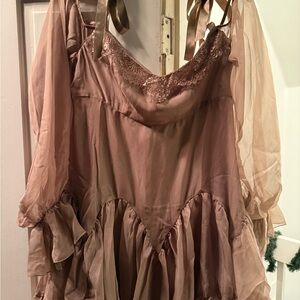 Current/Elliott Pink Dress with Textured Trim